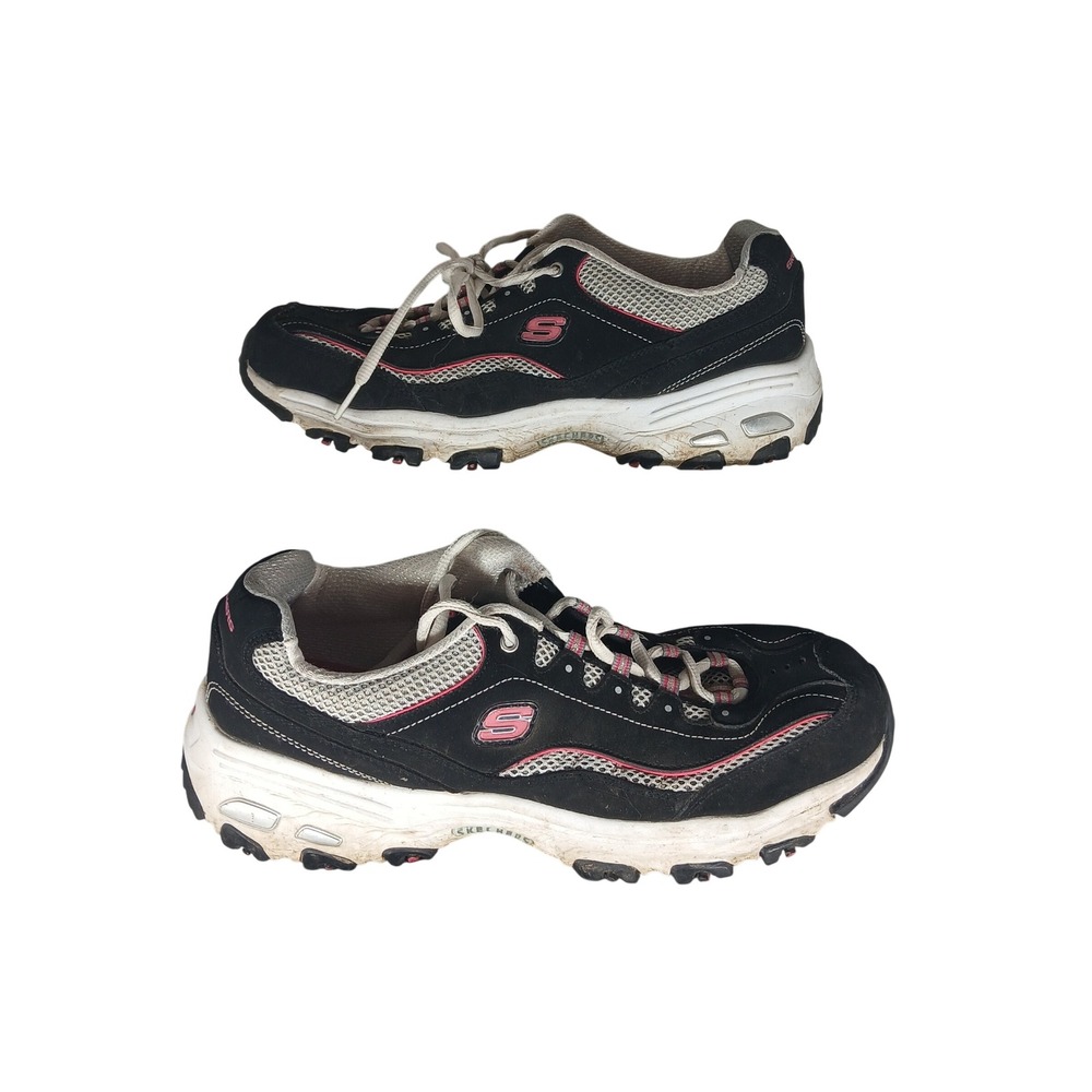 Skechers‎ Womens Black Pink Lace Up Athletic Walking Shoes SN 11860 Size 11